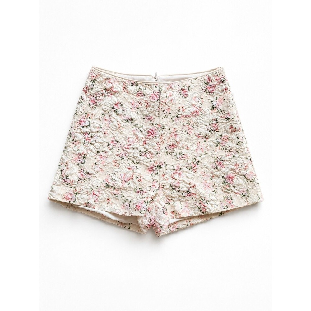 Altar'd State Floral Jacquard Textured Shorts Women's Small Cottagecore Coquette